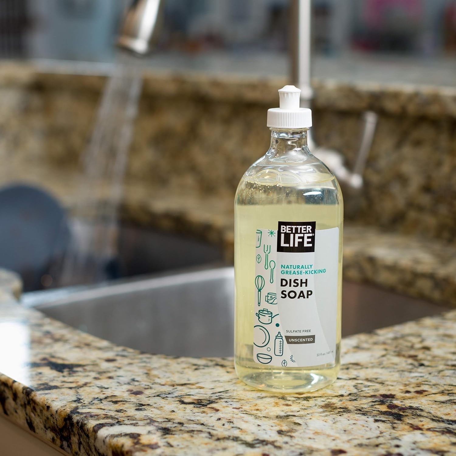 Better Life Dishwashing Soap, for Sensitive Skin 22Oz (Case of 6) – Unscented