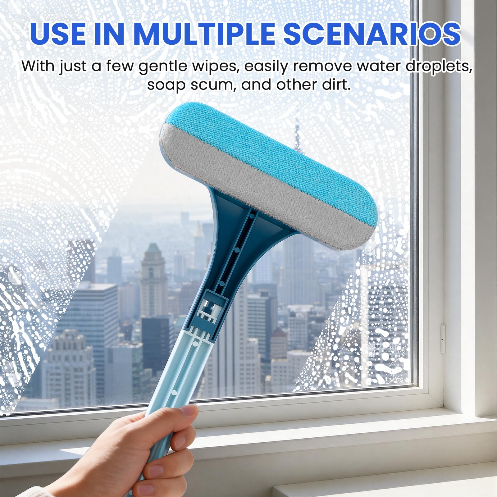 2-in-1 Screen Cleaning Brush with Squeegee – Window Mesh Cleaner & Pet Hair f…