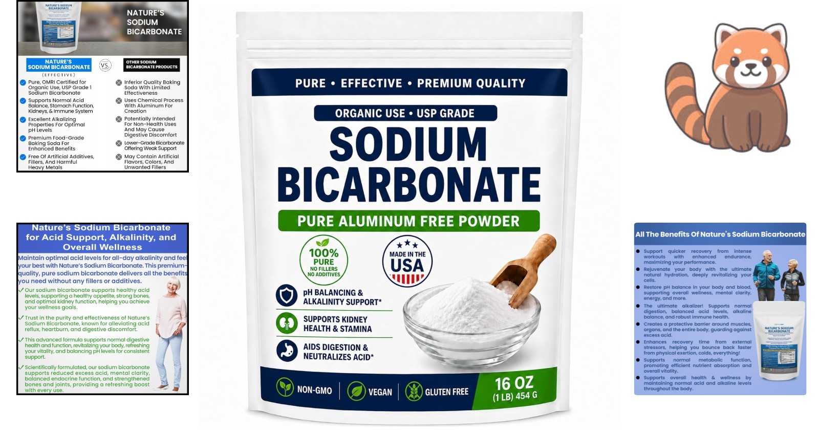 Nature’s 1lb Aluminum Free Sodium Bicarbonate – Digestive & Athletic Support