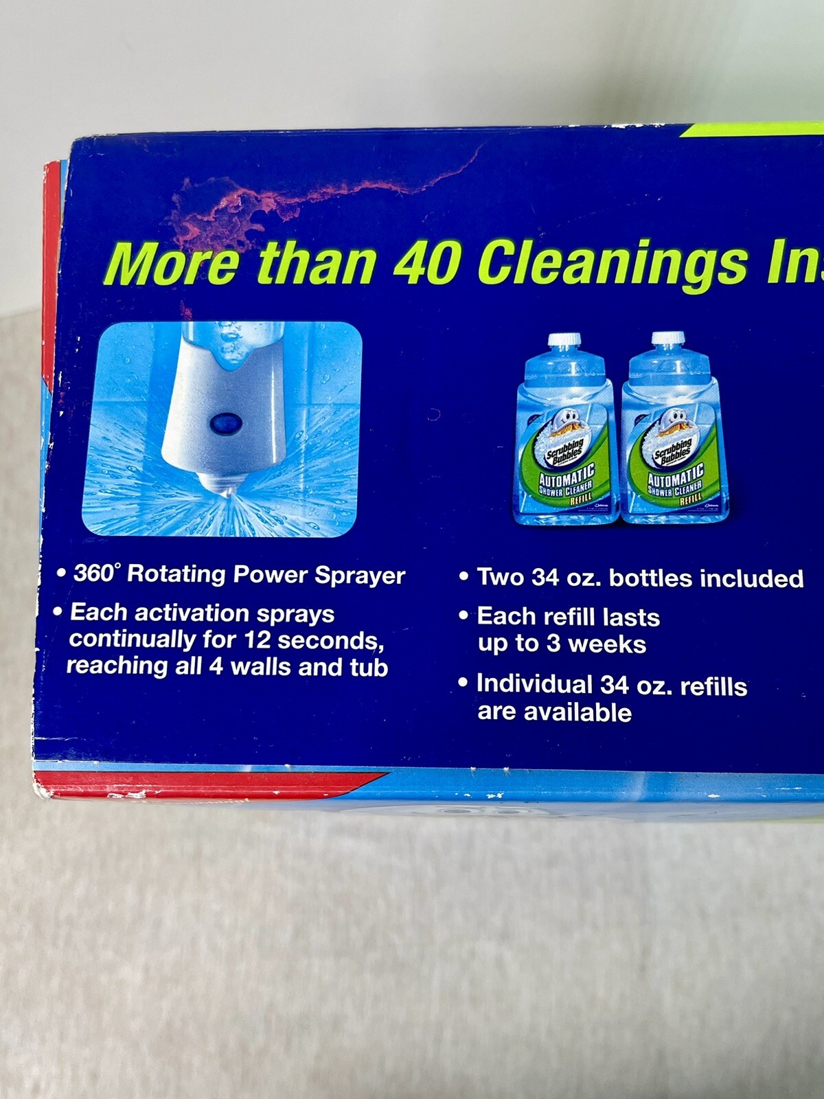 Scrubbing Bubbles Automatic Shower Cleaner Kit with 2 Refills Rotating Sprayer