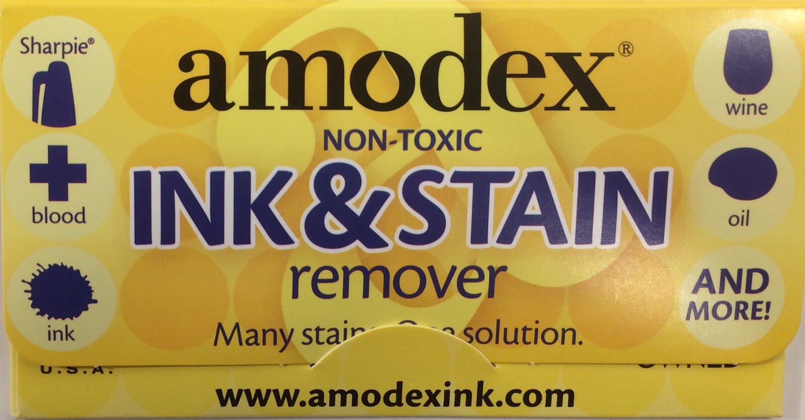 Amodex Ink & Stain Remover Trial Pack Set of 25 Single Unit Packs Non-Toxic