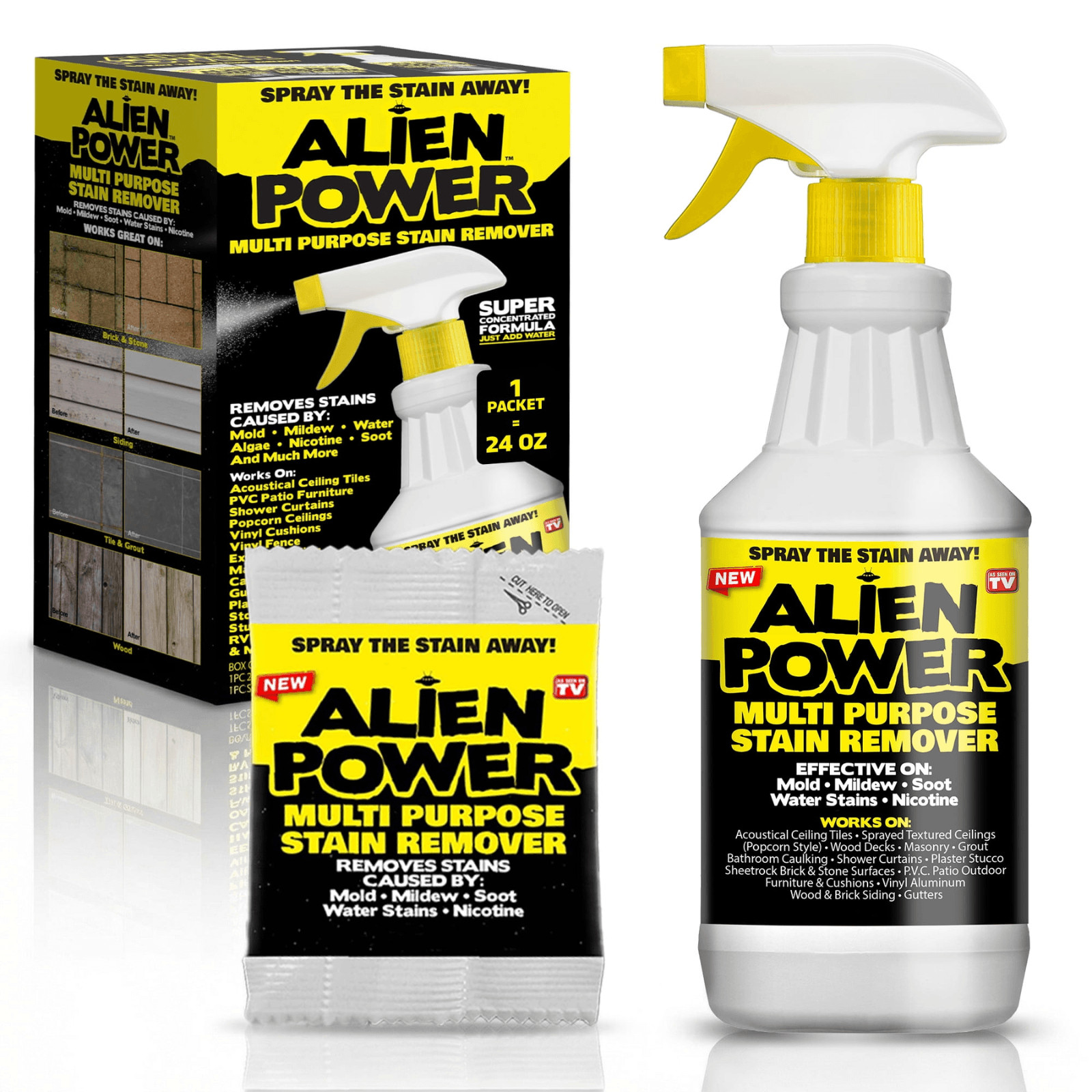 Super Concentrated Stain Remover Kit Mold Mildew Multi Purpose Spray Cleaner Set