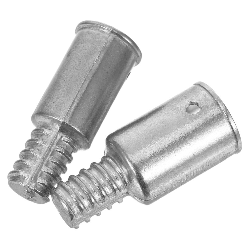 2Pcs Heavy Duty Silver Metal Handle Adapters Universal Pole Tip Replacement