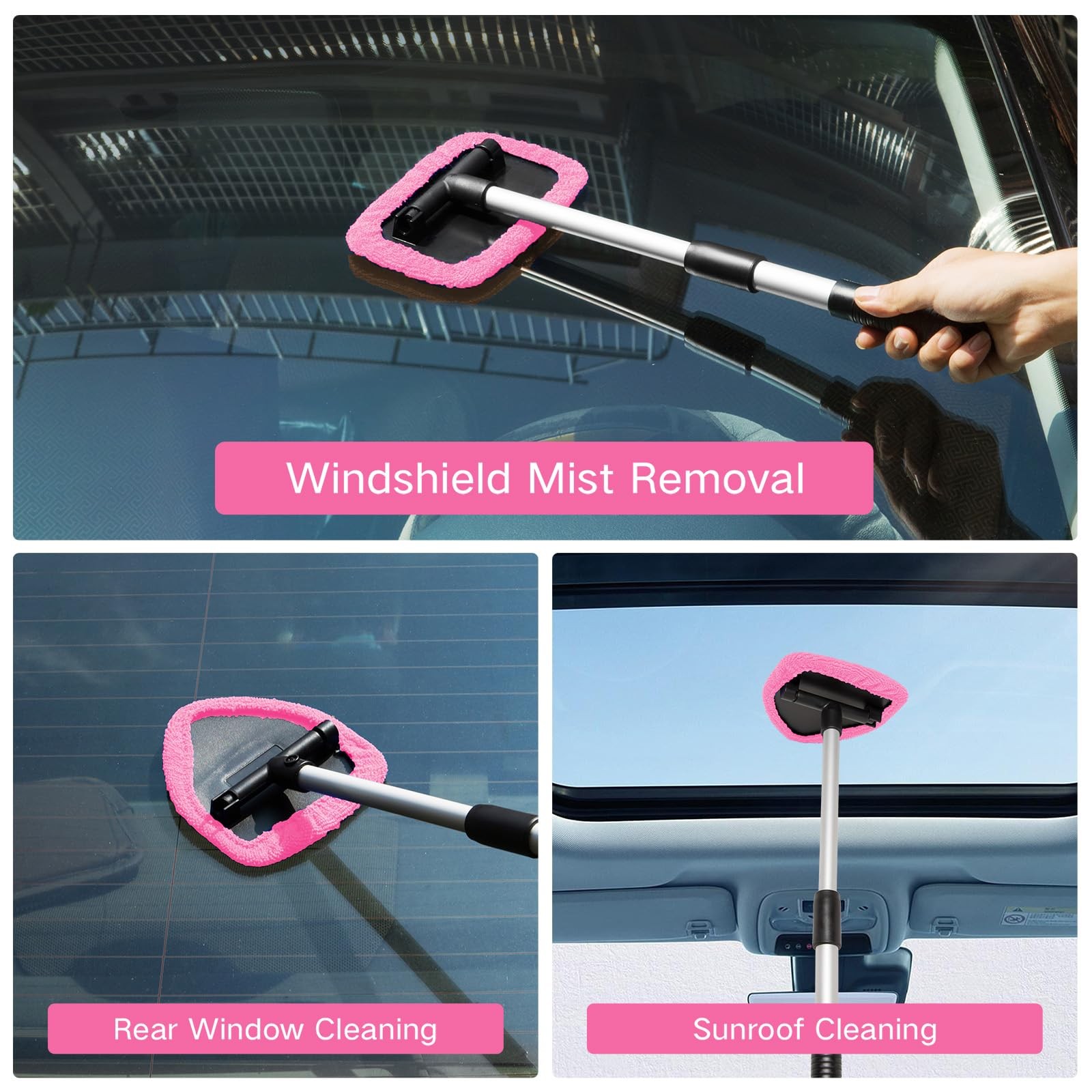 Windshield Cleaner Tool Kit 10pcs Car Window Cleaning with Microfiber Pads