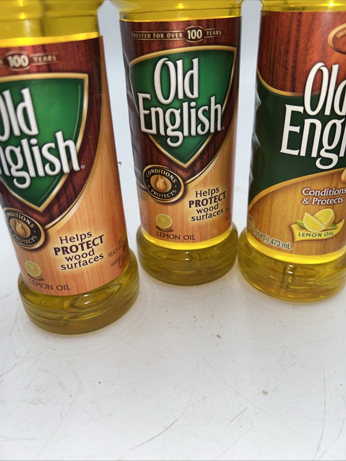 3 Old English Lemon Oil Conditions Protects Wood Surfaces Glow Lemon Scent 16oz