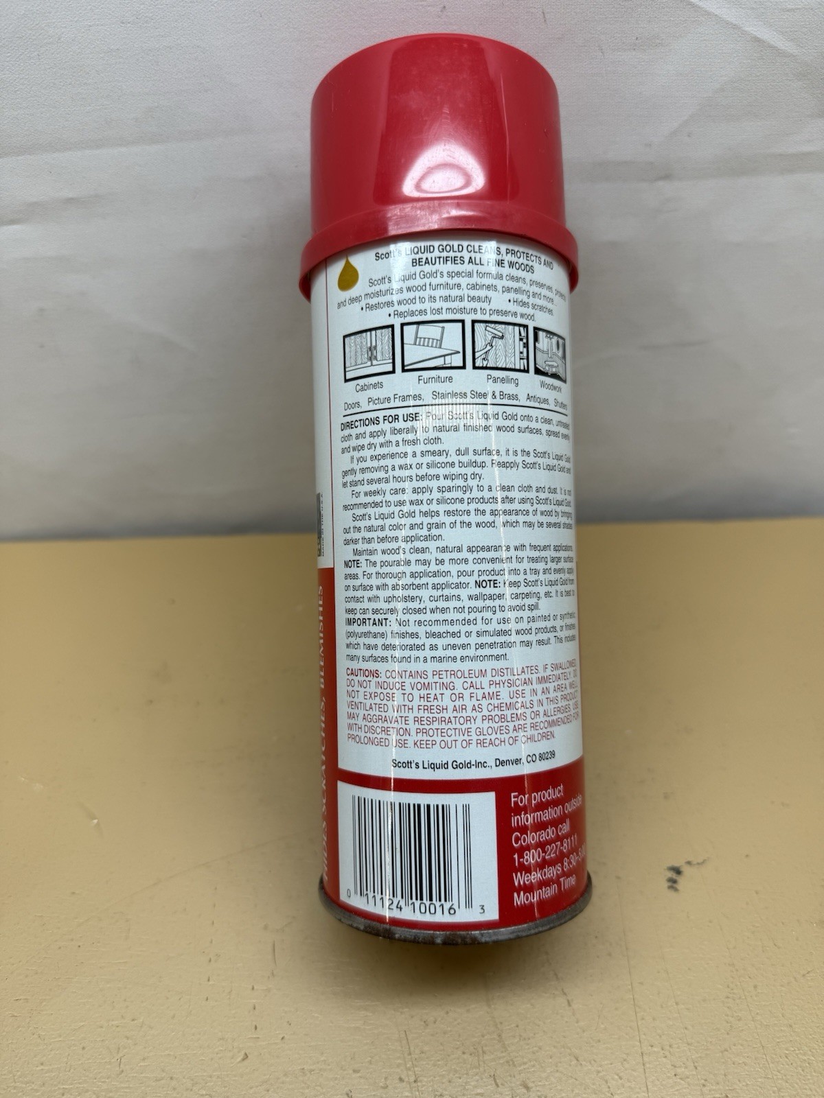 Vintage Scott’s Liquid Gold Wood Cleaner Pourable Top Non Aerosol 16oz