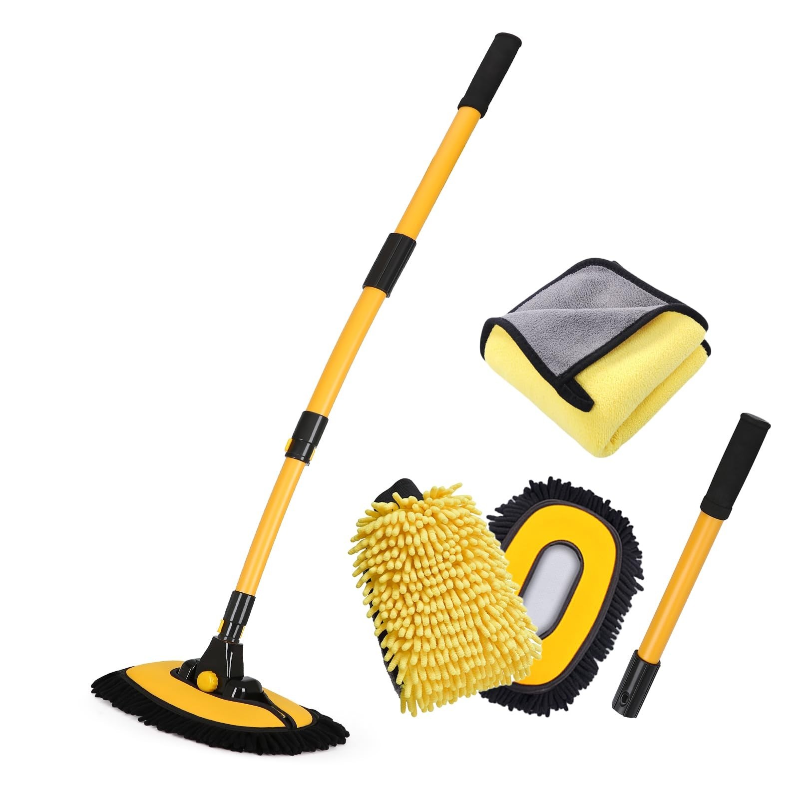 57” Car Wash Brush with Long Handle Chenille Microfiber Car Wash Kit， Mi