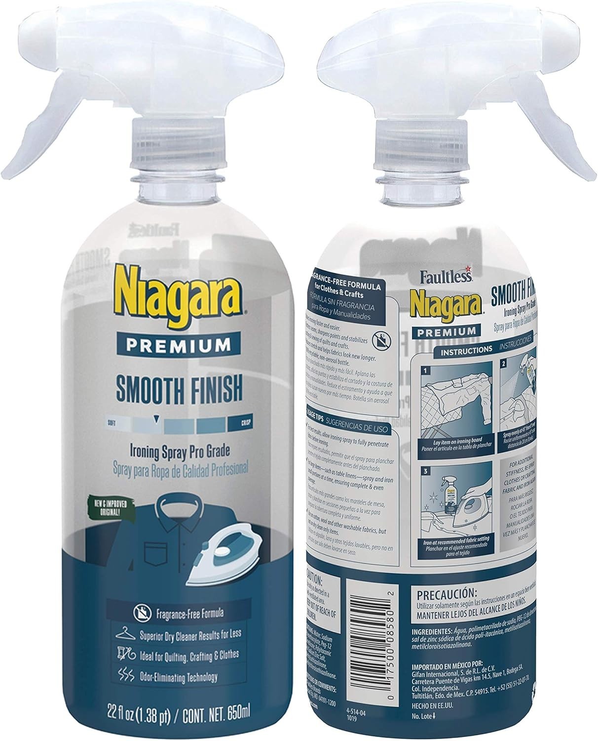 Non-Aerosol Liquid Starch 6 Pack – 22 Oz Trigger Pump for Effortless Ironing