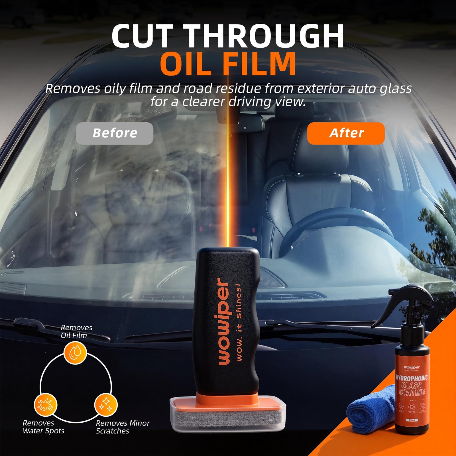 Windshield Glass Coating Kit, 100g Glass Prep Cleaner + 100ml Rain Repellent …