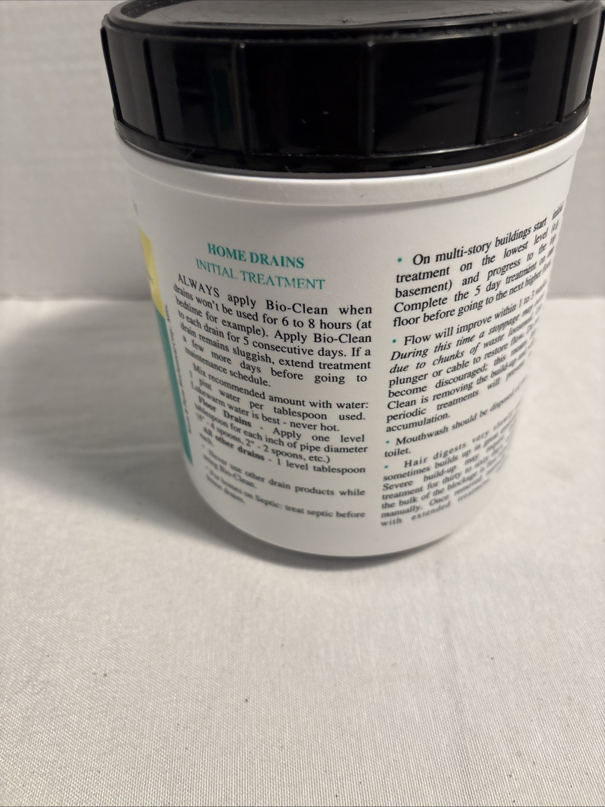 Bio-Clean Drain & Septic 2LB Canister Environmentally Safe USED 90% Remaining