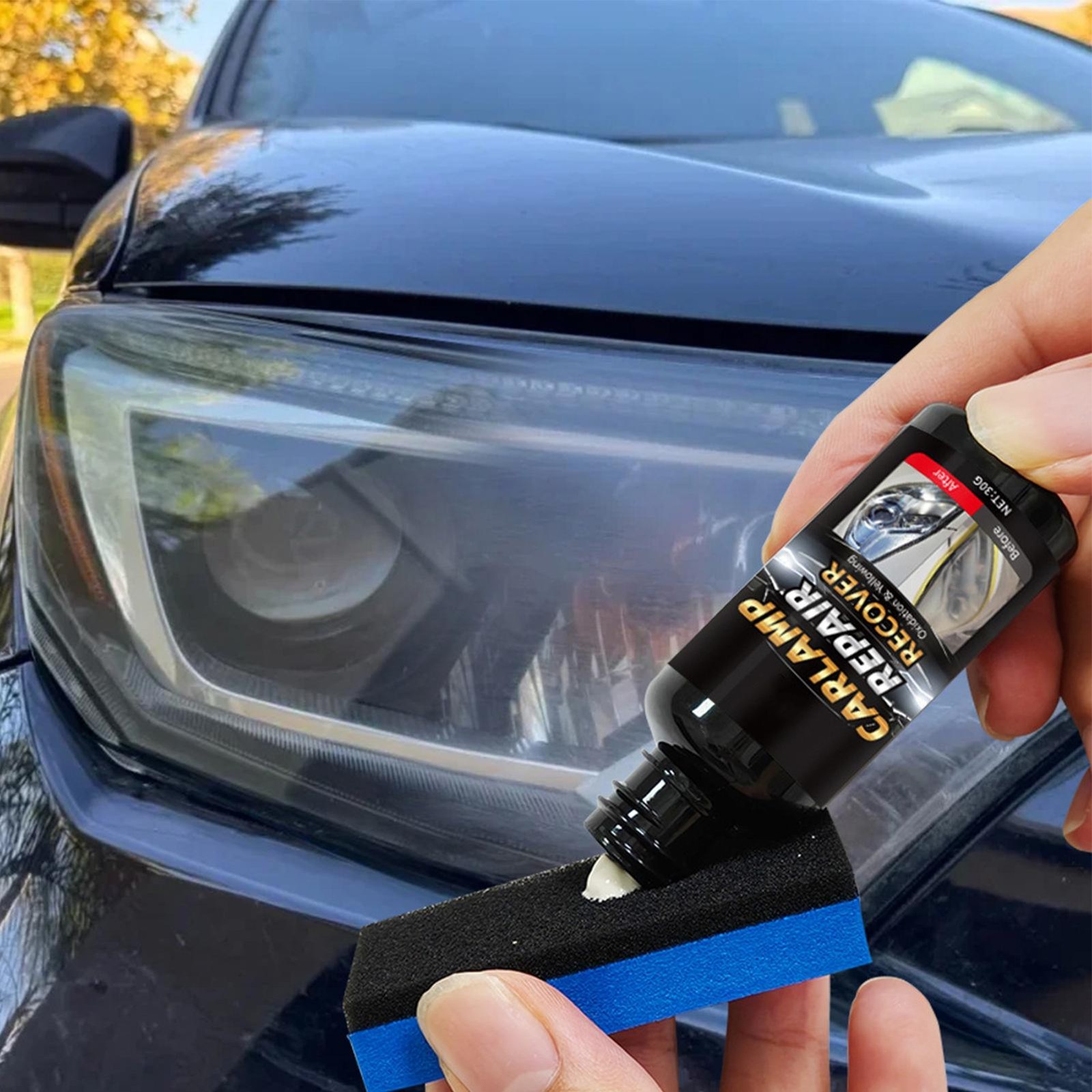Car Headlight Restoration Kit Scratch Remover & Cleaning Polish Paste 30g