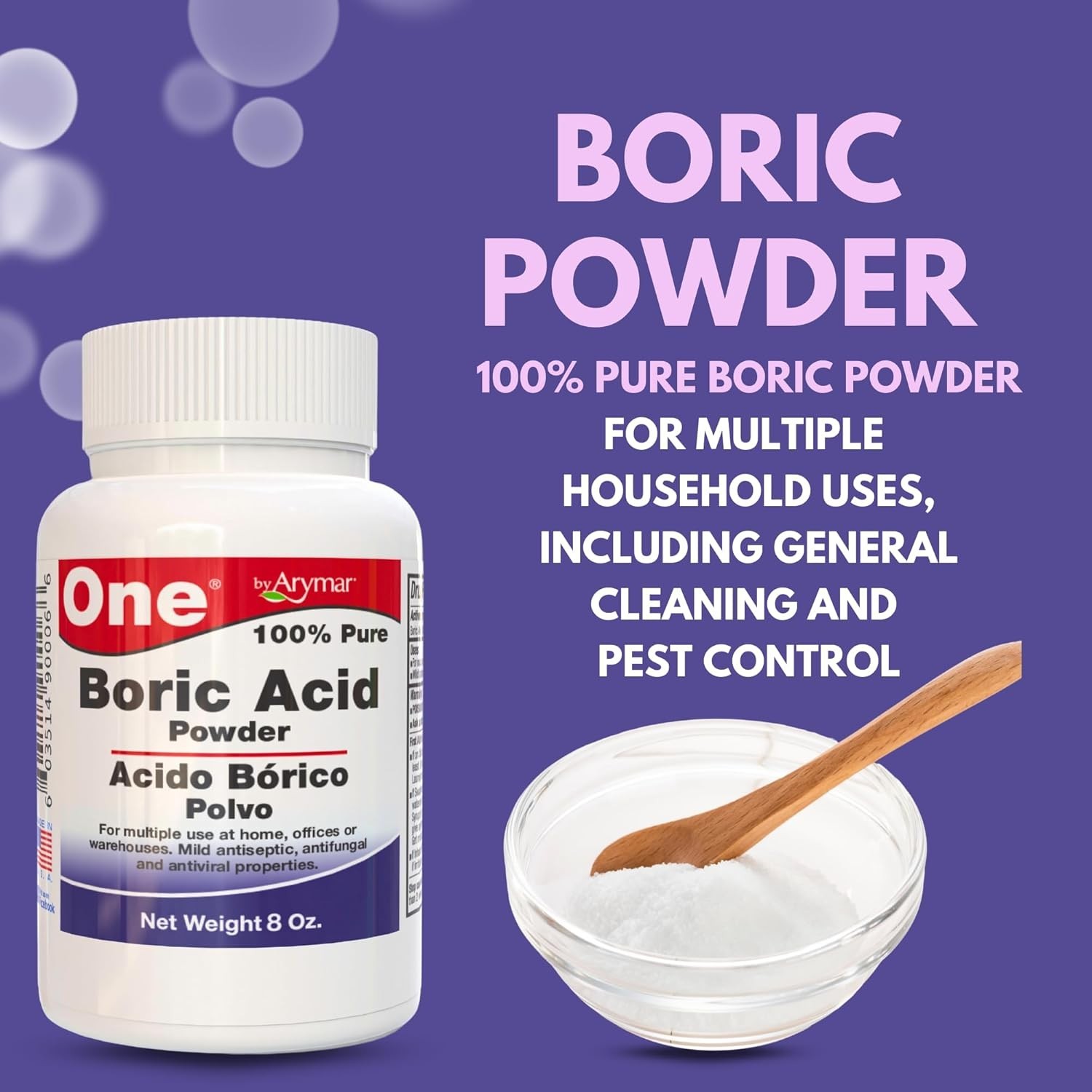 Eco-Friendly Boric Powder, 8 Oz – Multipurpose Household Cleaner & Freshener