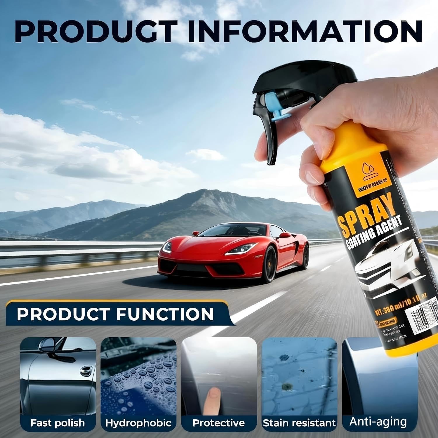 Ceramic Coating for Cars – Nano Hydrophobic Spray, Paint Protection Sealant