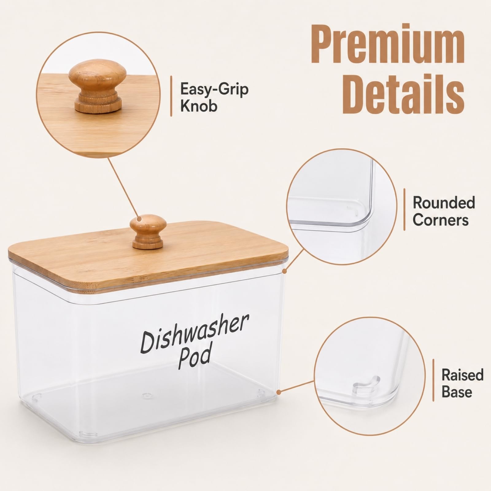 2 Pack Laundry Pods Container, Acrylic Dishwasher Pods Holder with Lid, Laund…