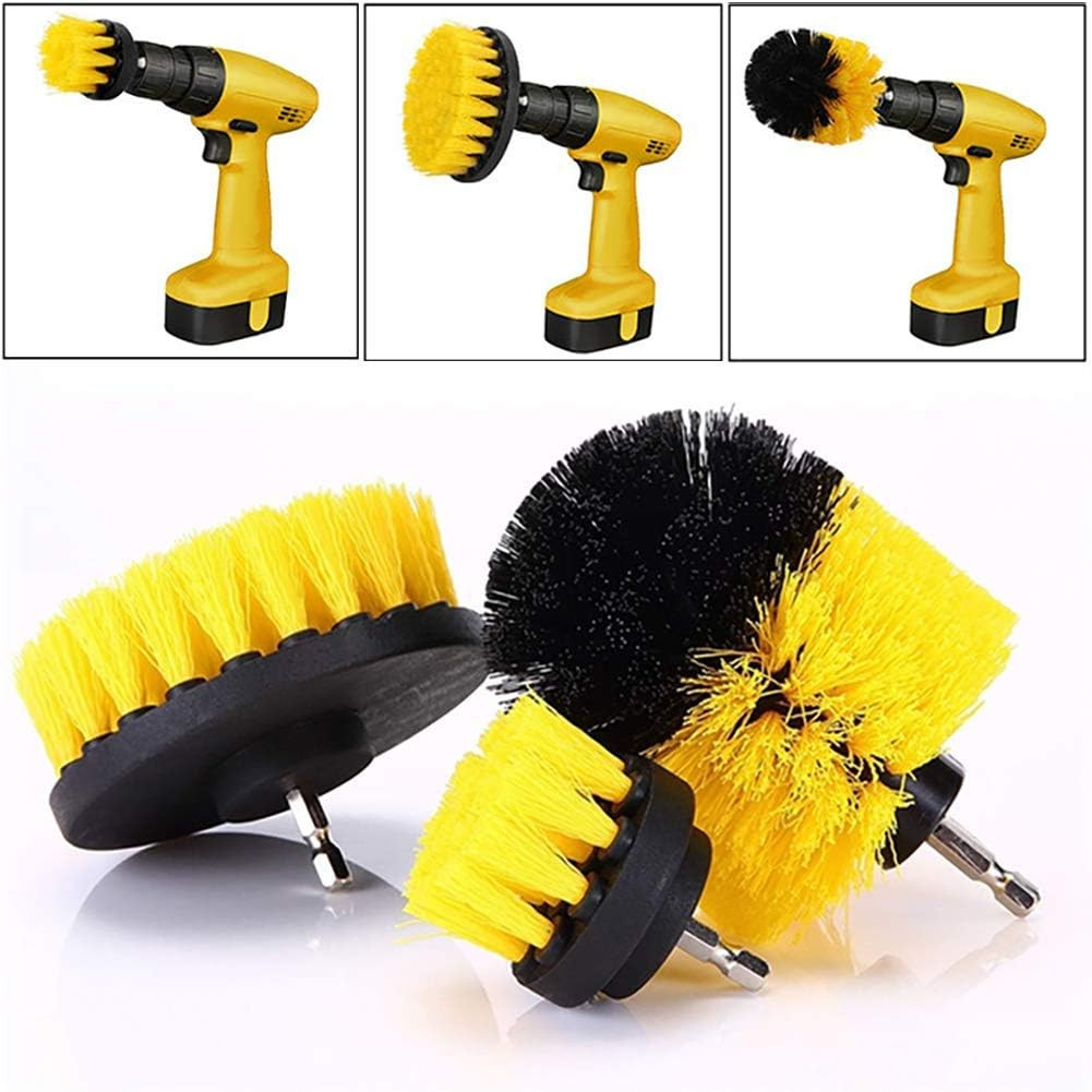 [3 Pack] Auto Detailing Drill Brush Set, Wheel Cleaner Brush, Car Cleaner Wash B