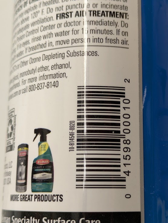 Lot of 6 WEIMAN 19 ounce Aerosol Spray Can Free Foaming Glass Cleaner No Drip