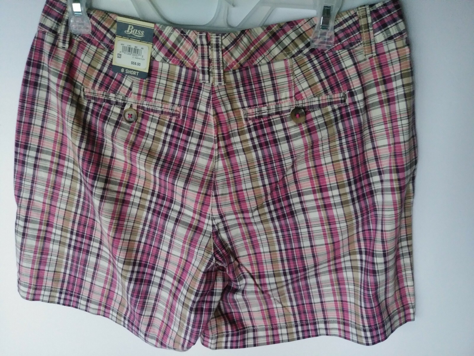 BASS HERITAGE FUCHSIA FLOW SHORT PANTS SIZE 8 SHORT 100% COTTON NWT RETAIL$58.00