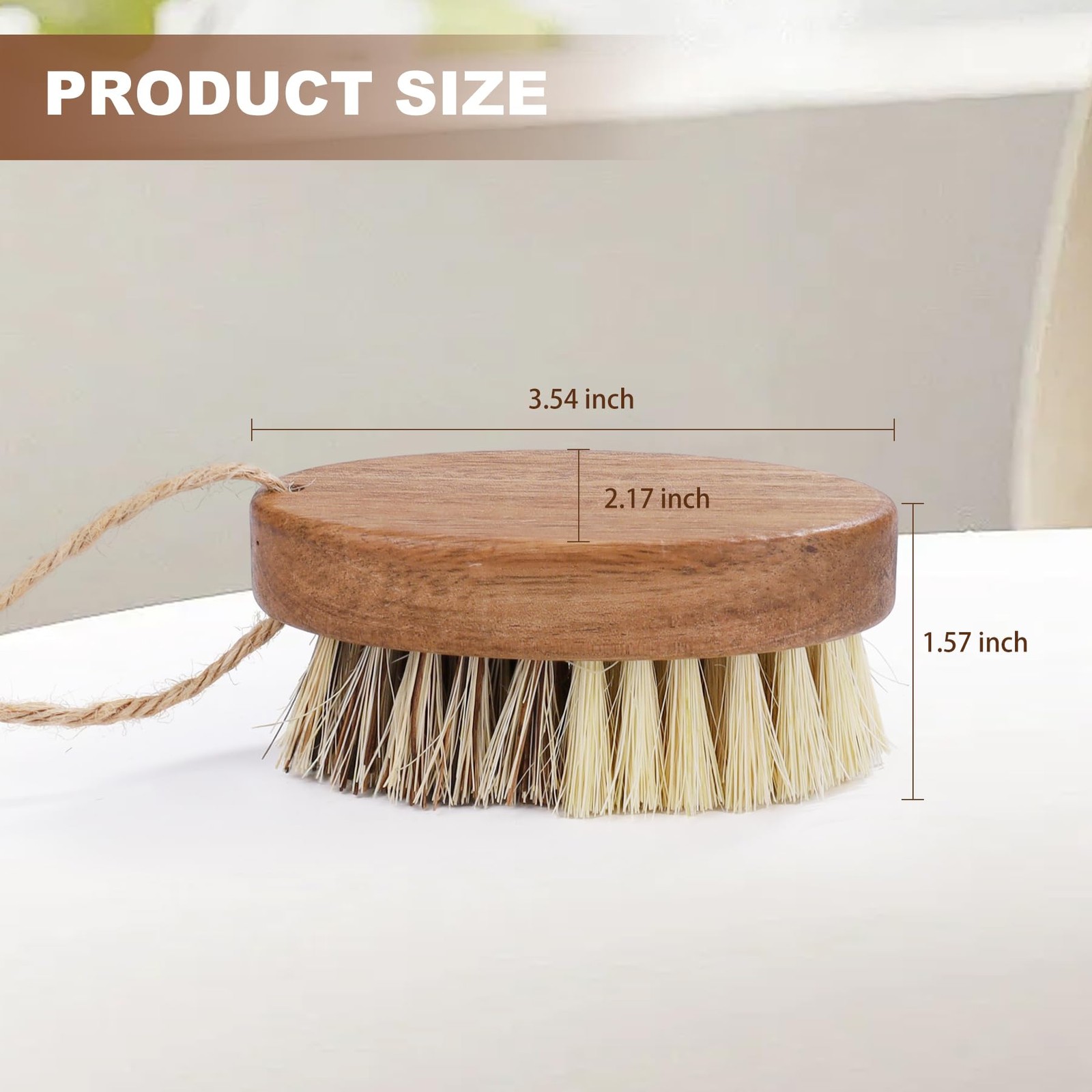 2 Pack Wooden Vegetable Brush Scrubber for Food Dual Bristle Potato Brush Sc…