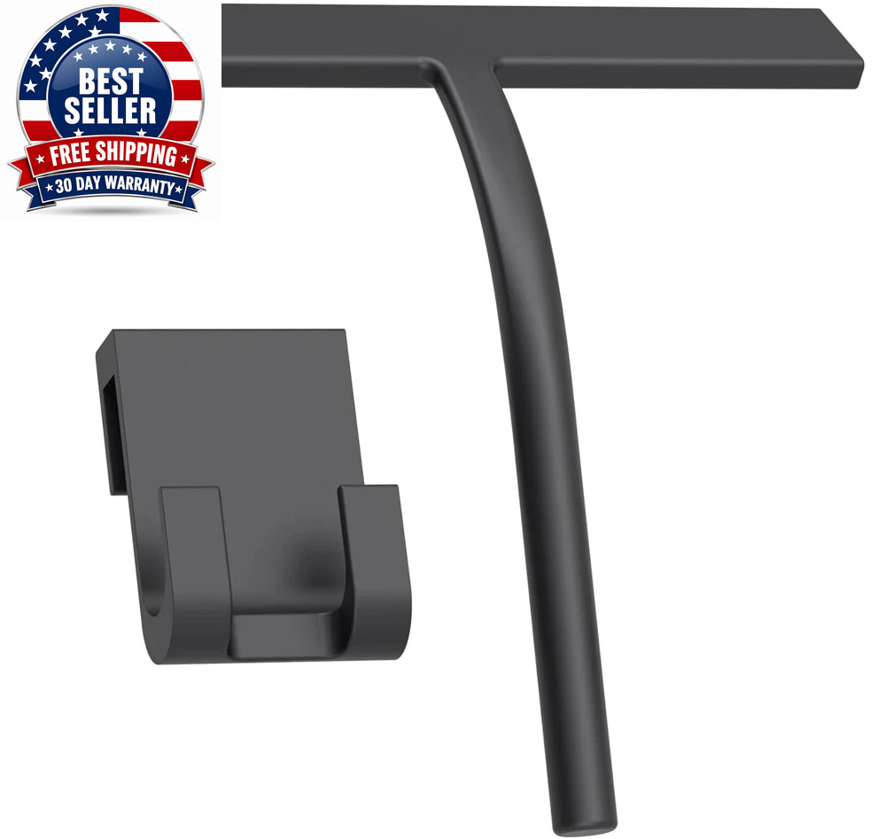 Matte Black Silicone Squeegee Streak Free Cleaning Shower Squeegee for Glass Bat