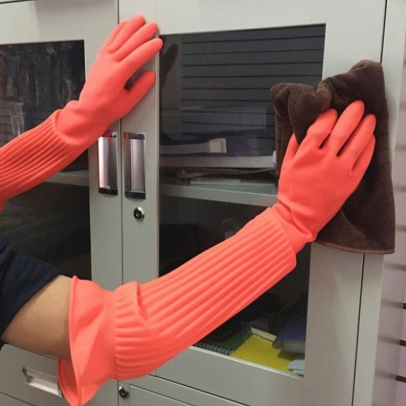 Latex Long Gloves Aquarium Fish Tank Industrial Thick Gauntlets 45/56cm