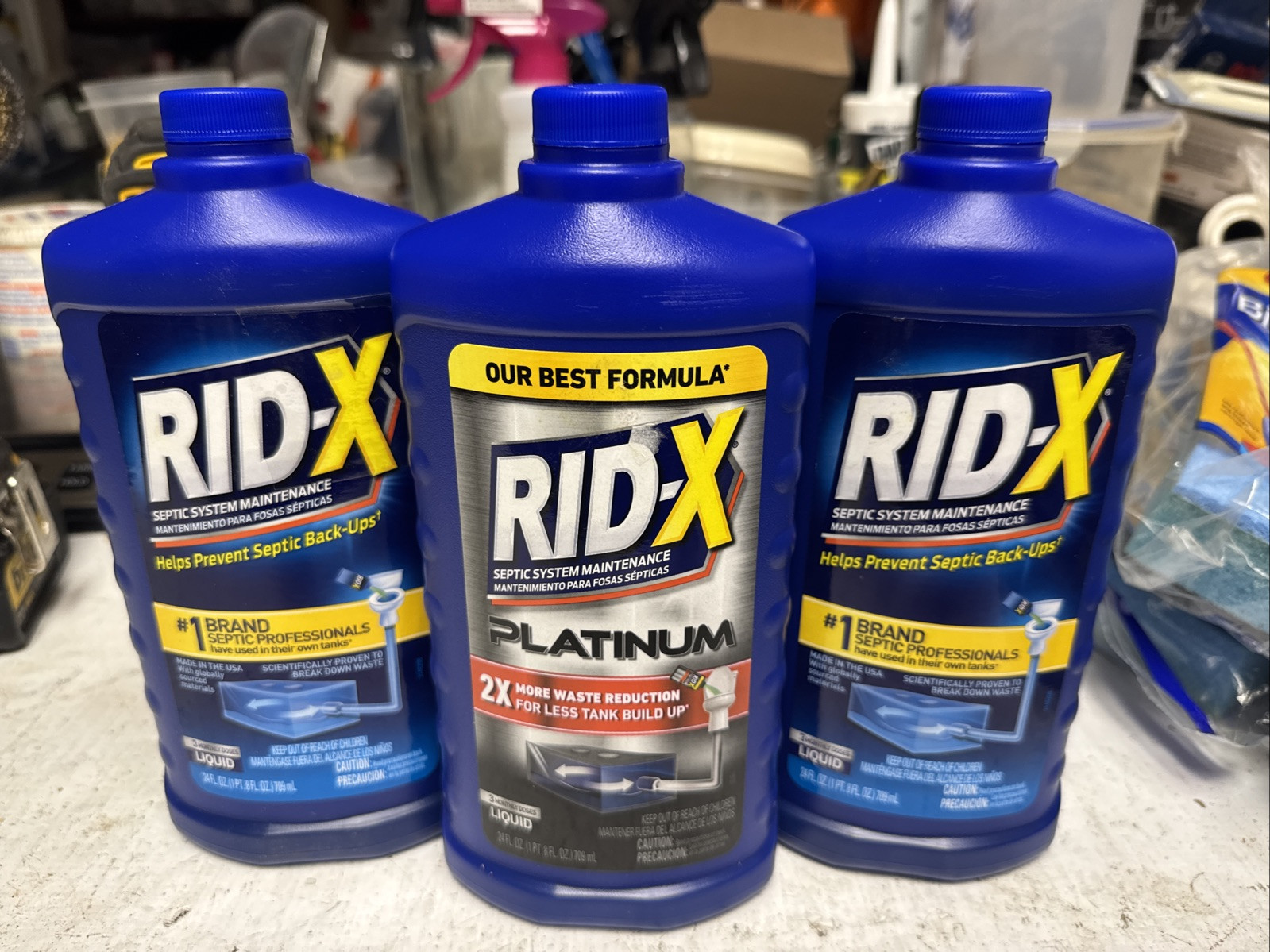3 RID-X Septic Tank Treatment, 3 Month Supply Of Liquid, 24oz, 100% Biobased