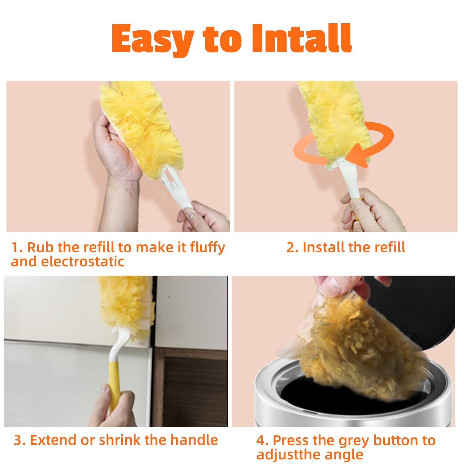 40-Pack Duster Refills Compatible for Swiffer Duster Refills, 360° Disposable…