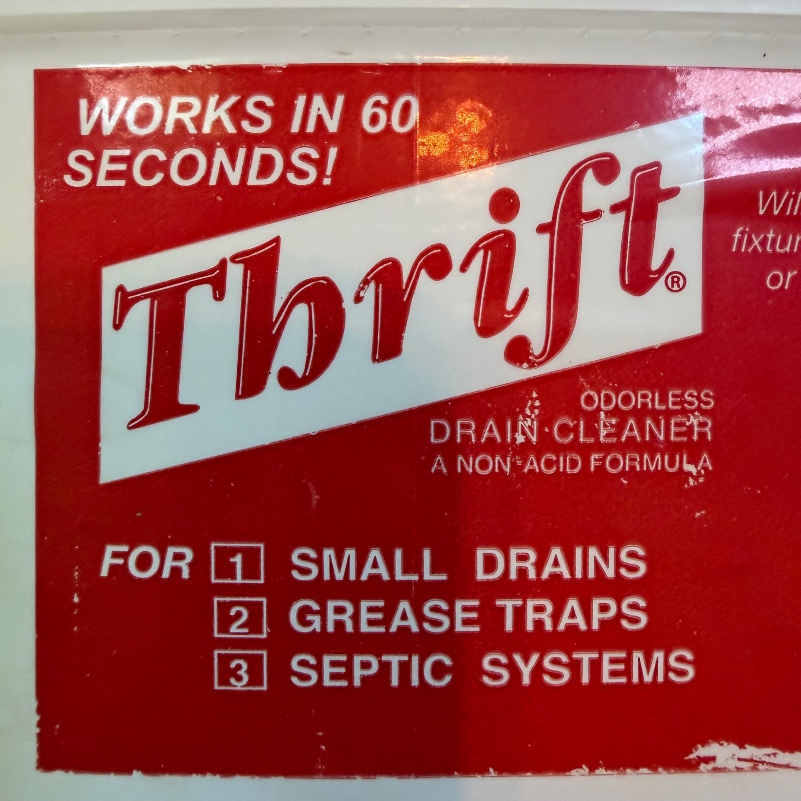 Thrift Odorless Drain Cleaner 6lb Granular Non-Acid Septic Systems 1/2 Full