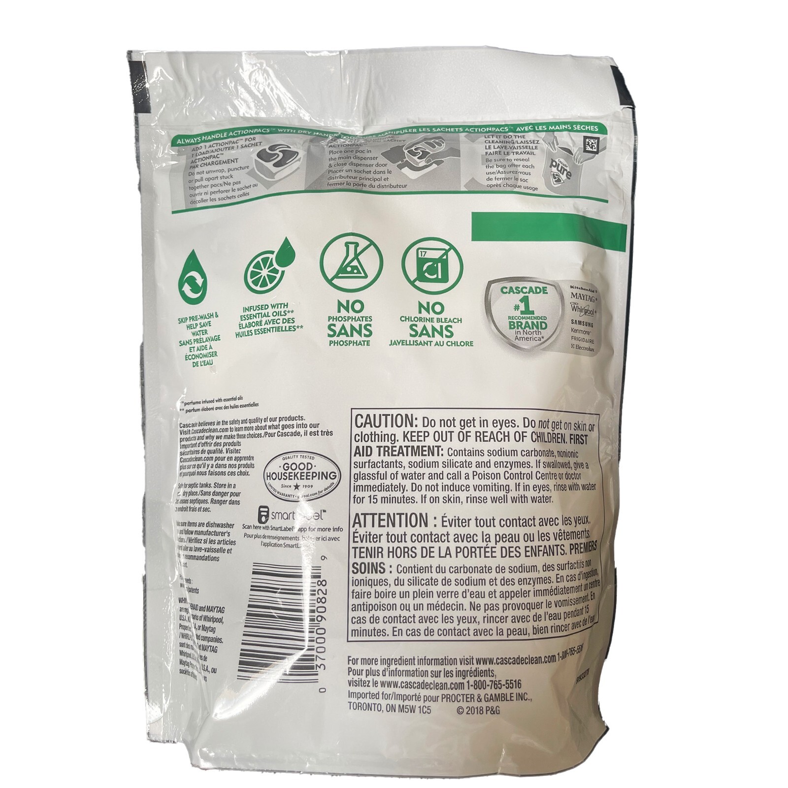 CASCADE-PURE ESSENTIALS-DISHWASHERPODS- 19 PER PACK-LOT OF 3 PACKS=57 PACS!!!