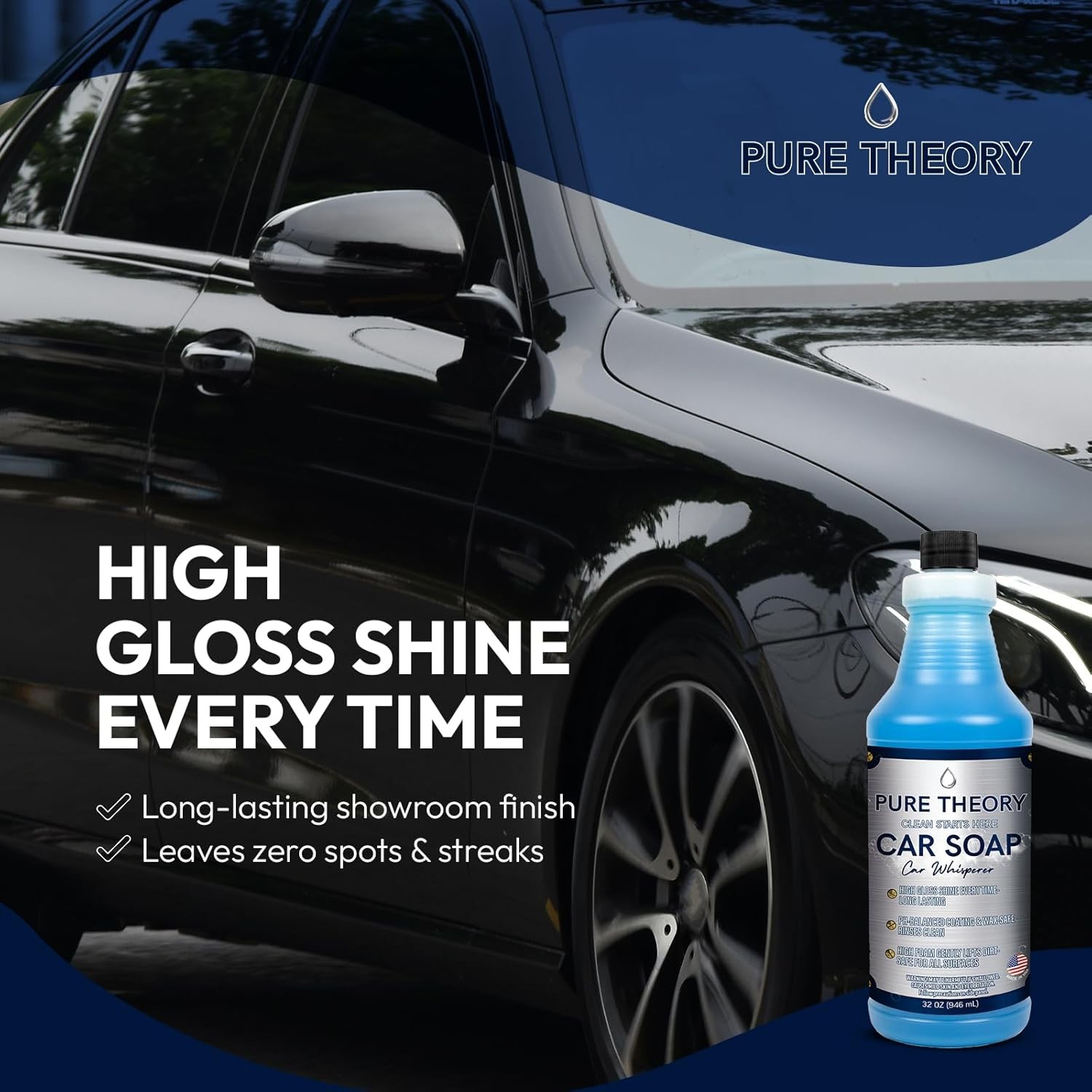 Car Whisperer – Premium Car Wash Soap 32 fl oz | High-Foam, pH-Balanced Formula
