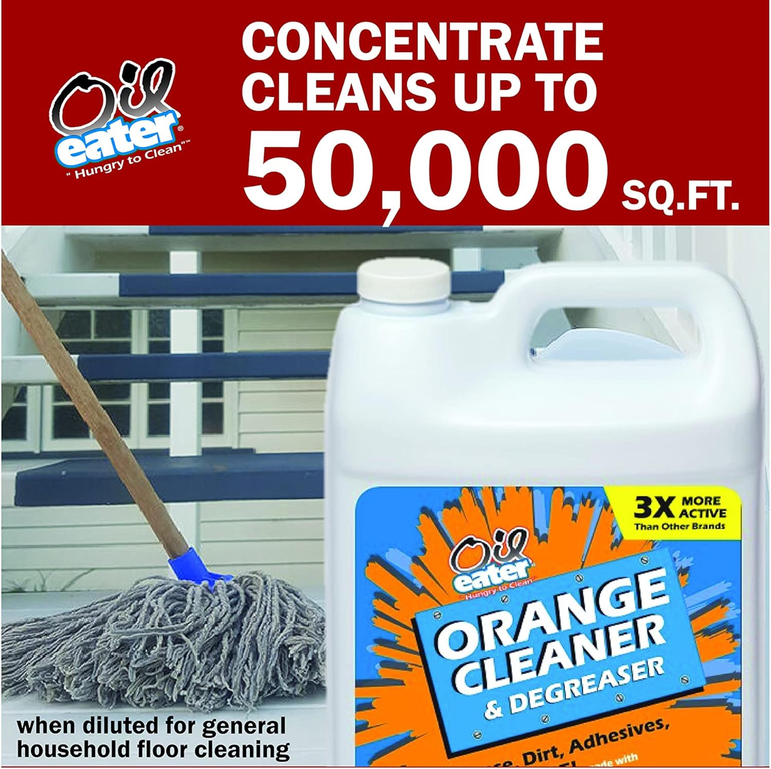 Orange Cleaner Degreaser, 1-Gallon Concentrate for Oil Removal, Grease Stains an