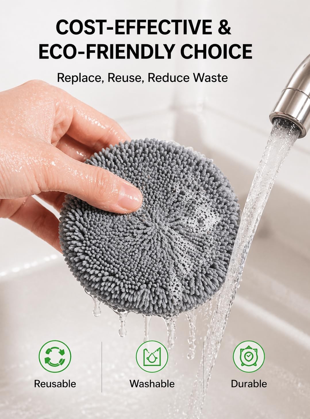 6-Pack Spin Scrubber Heads, Universal Hook and Loop Cleaning Brush Refill Pad…