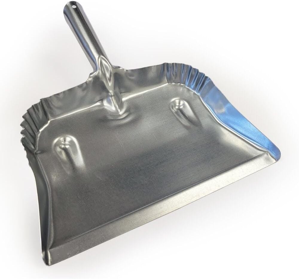 Heavy Duty Galvanized Steel Dustpan – Silver
