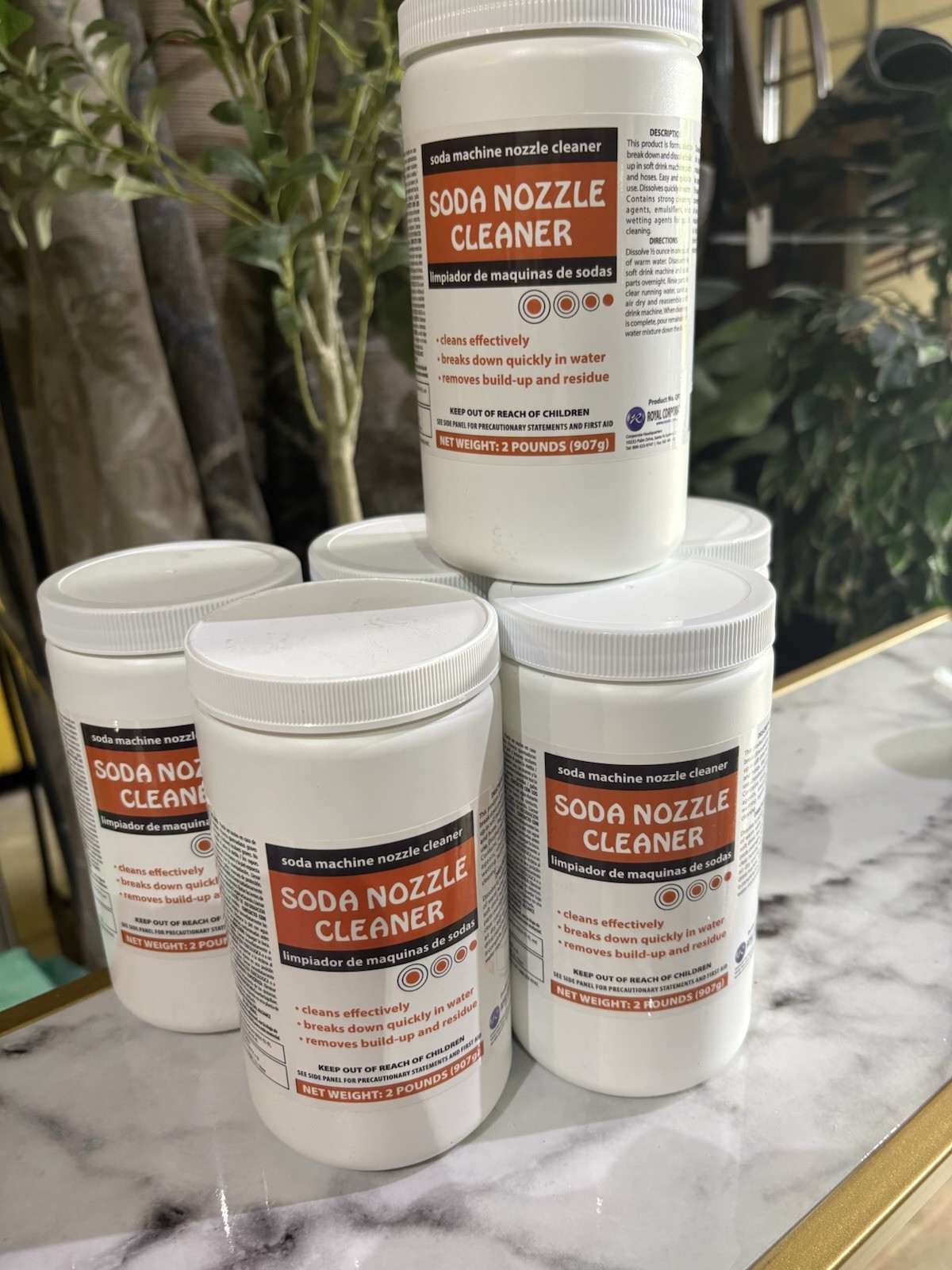 Soda Machine Nozzle Cleaner Powder 2 lb Unscented Heavy Duty, 6 Pack QP201