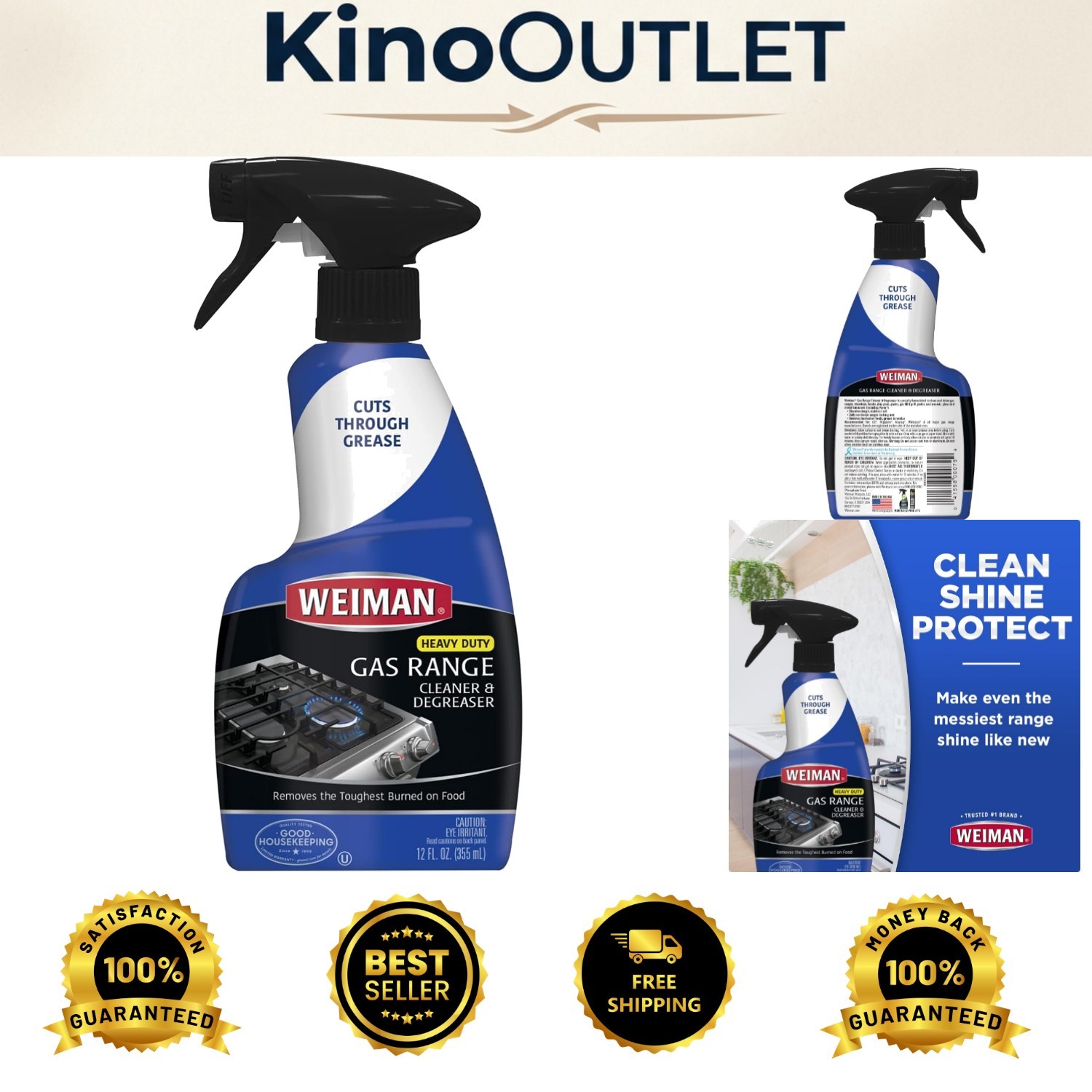 Multi-Surface Lemon Gas Range Cleaner & Degreaser – Effortless Shine, 1 Count