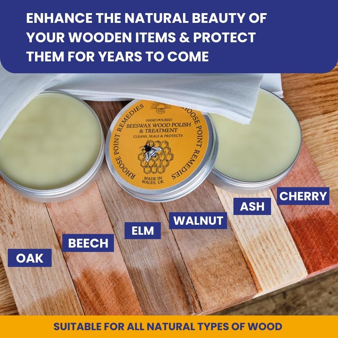 Beeswax Furniture Polish & Conditioner – Lavender 3.4oz, Enhances & Protects Woo