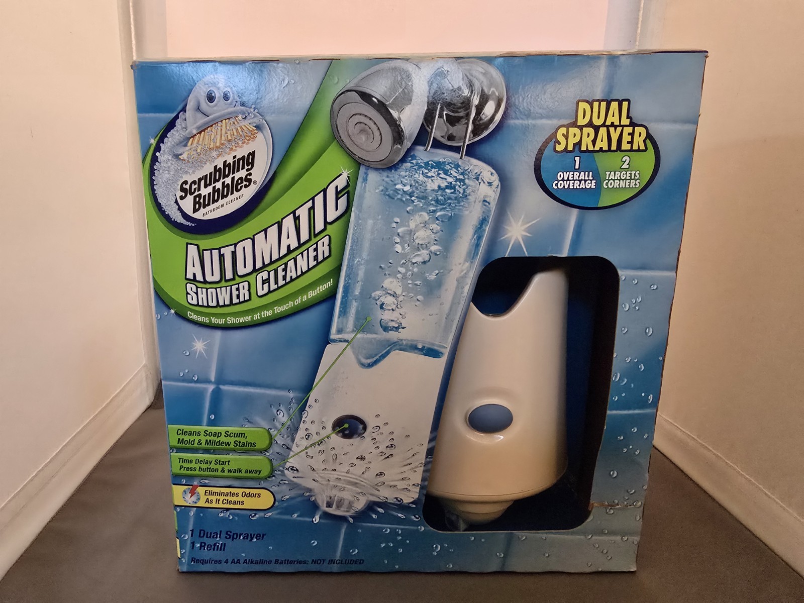 Scrubbing Bubbles NEW Automatic Shower Cleaner And 3 Bottles Of Cleaner. Read!