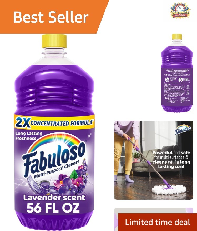 Biodegradable Lavender Cleaner – 56 Fl Oz, Residue-Free 2X Concentrated Formula