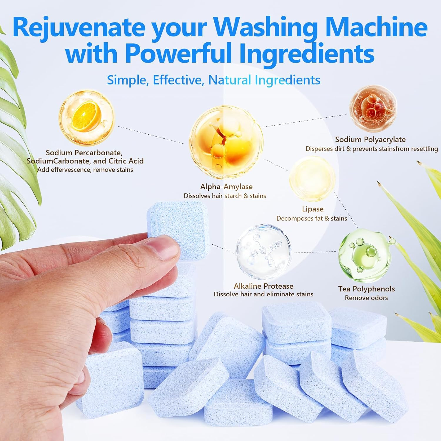 36Pack Washing Machine Cleaner Tablets-18 Month Supply,Washer Machine Cleaner Fo