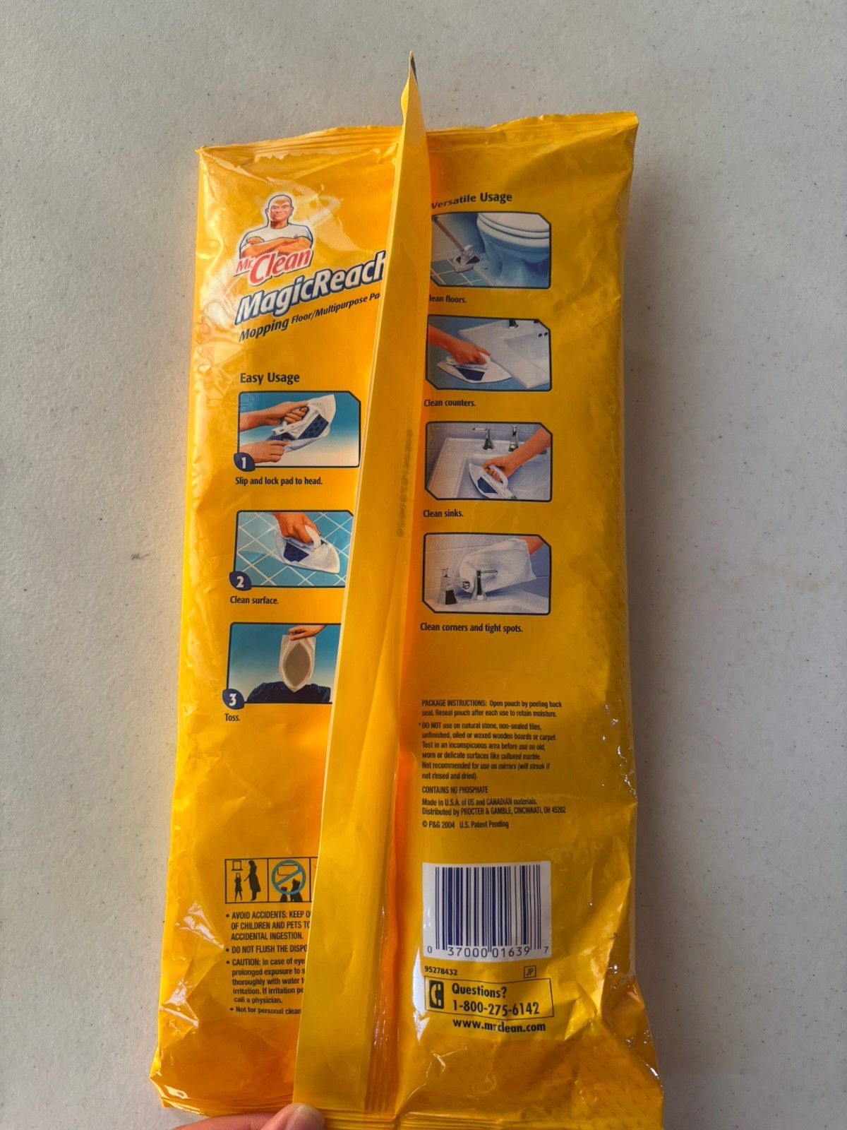 New Mr. Clean MagicReach Mopping Floor Multipurpose 12 Refill Pads Disco Sealed