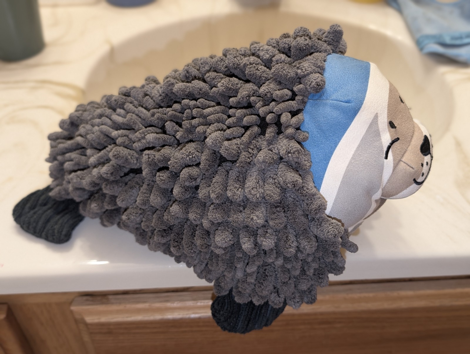 Norwex Pet with a Purpose Chenille Seal Stuffed Animal with Baclock