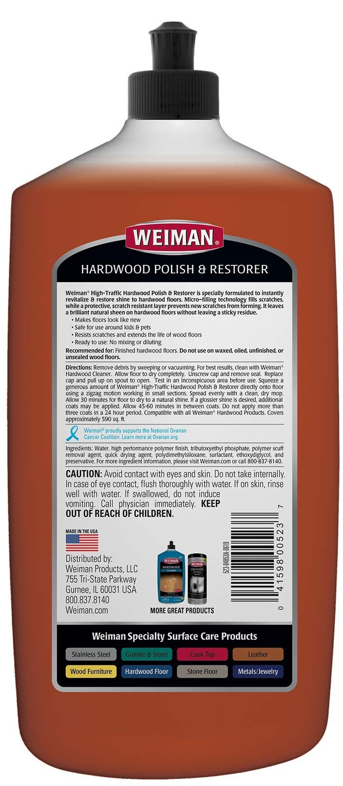 Weiman Hardwood Floor Cleaner and Polish – 128 Ounce Cleaner and 32 Ounce Po…