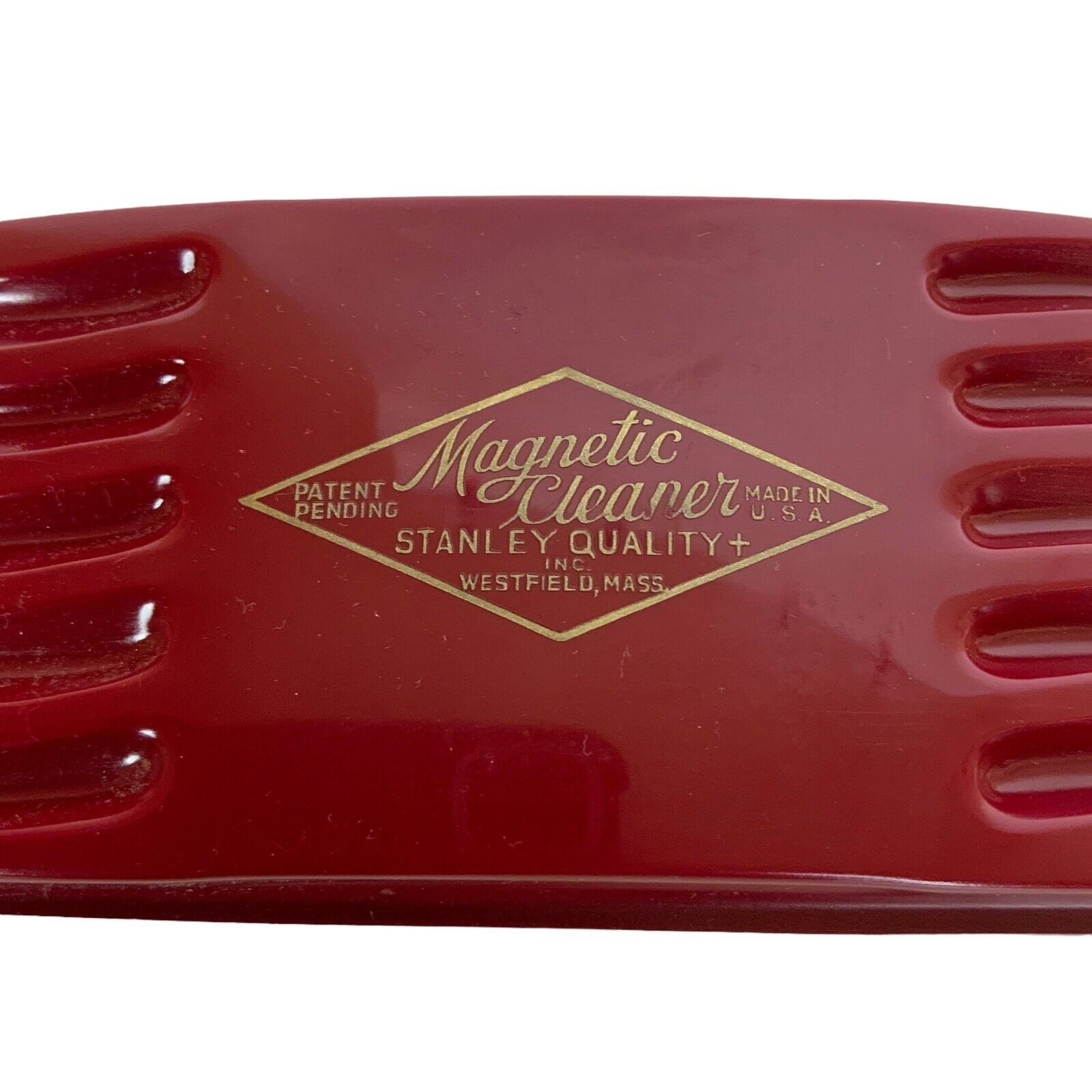 Stanley Magnetic Cleaner Red Black Bakelite Brush Original Box 1950s Upholstery