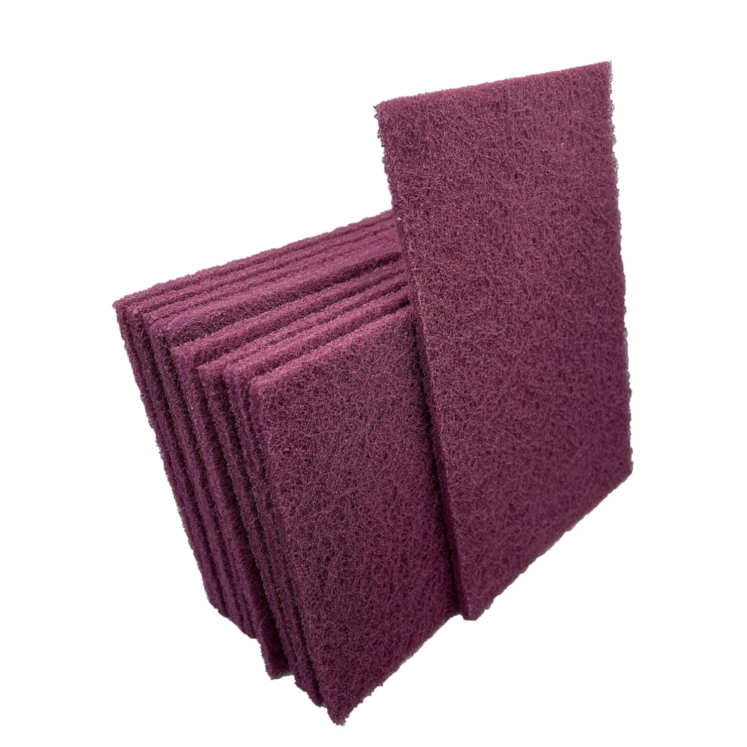 10-Pack Maroon Abrasive Hand Pads, Aluminum Oxide