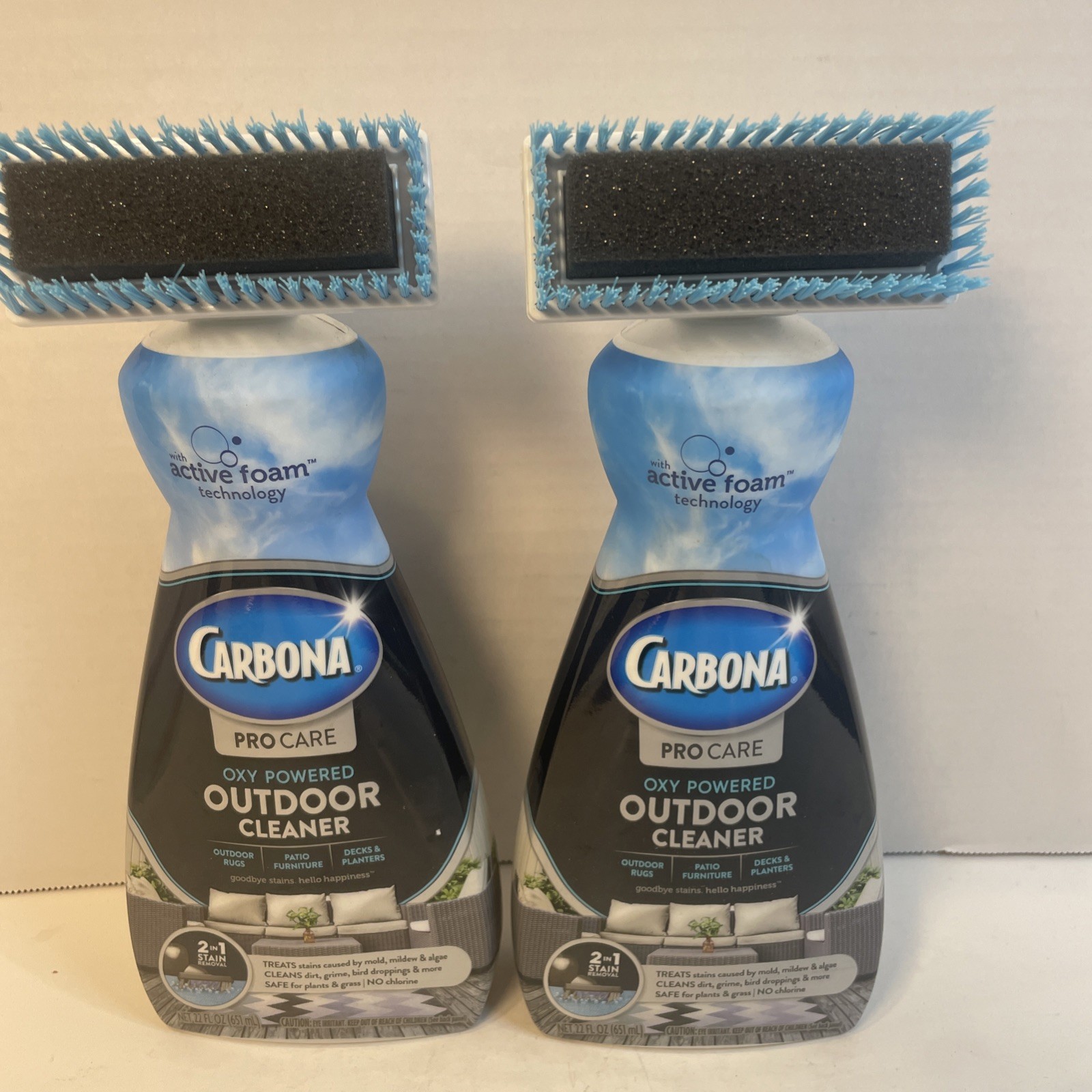 Carbona Outdoor Cleaner Unisex 22oz Blue Pro Care Oxy Powered 2 Pack Active Foam