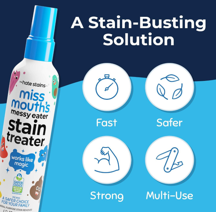 Miss Mouth’s Messy Eater Stain Treater Spray – 4oz – 3 Pack Stain Remover SEALED