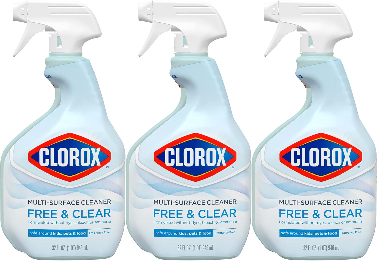 Free & Clear Multi Surface Cleaner, Spray Bottle, Fragrance Free, 32 Fluid Ounce