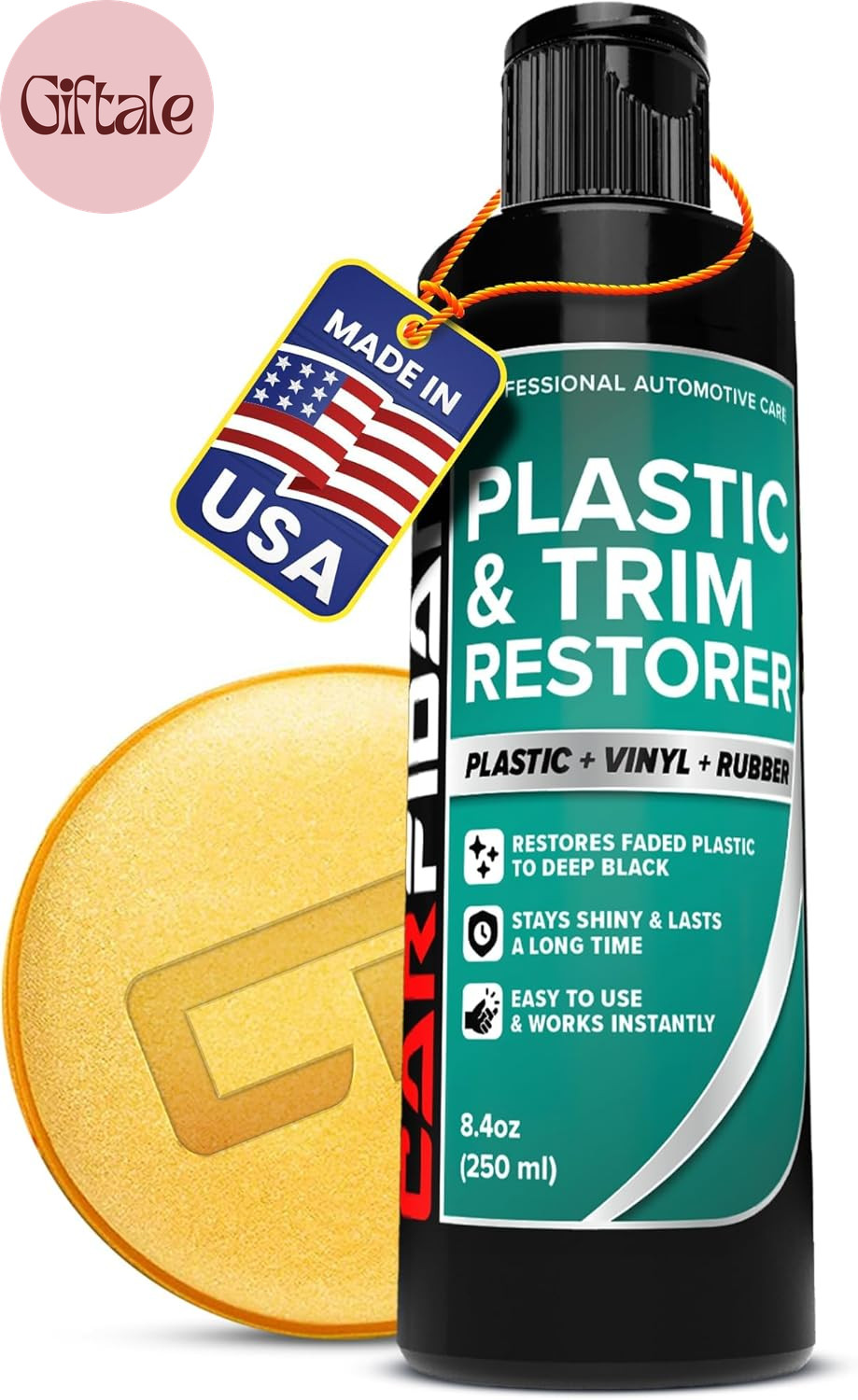 Plastic Restorer for Cars – Refreshes Faded Plastic, Vinyl & Rubber Trim with Po
