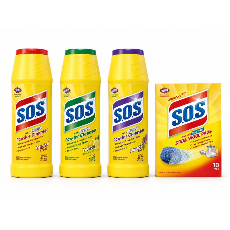 3x SOS Powder Cleaner Bleach Lavender Scent Laundry Bathroom Household New 25oz