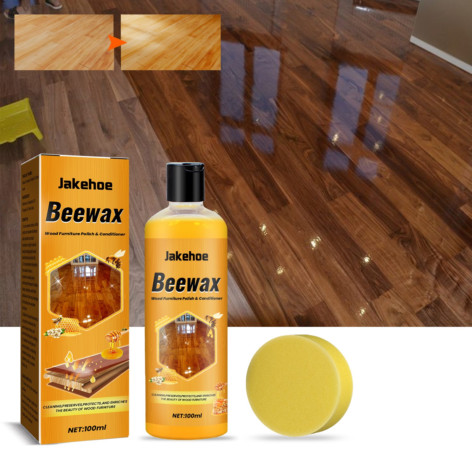 Wood Floor Cleaner & Polish for Home – Dust, Stain Removal, Shine & Protection
