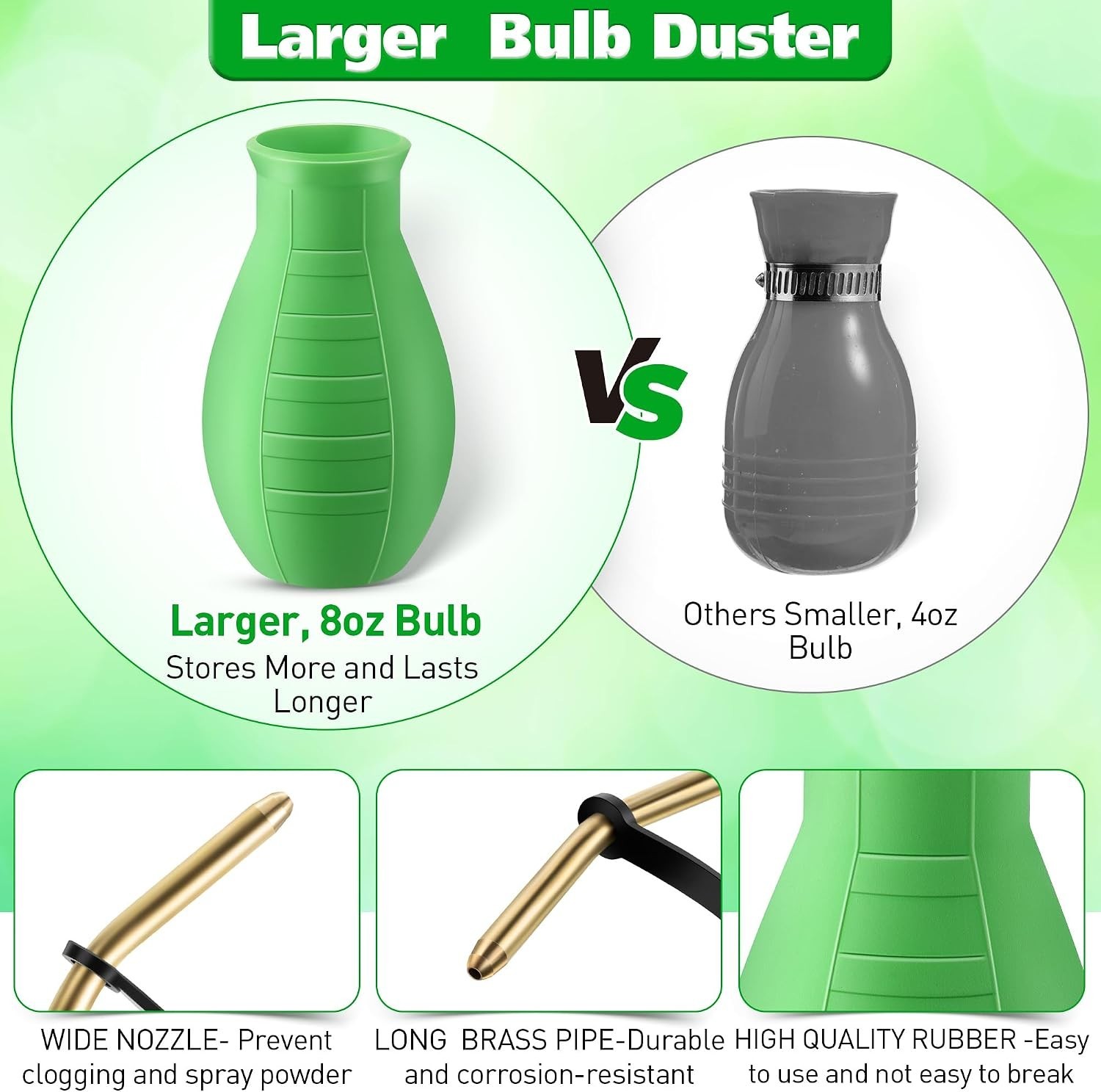 Effortless Powder Application – 8oz Duster with Extendable Handle for Gardening